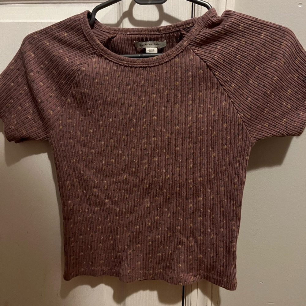 small american eagle pink floral top